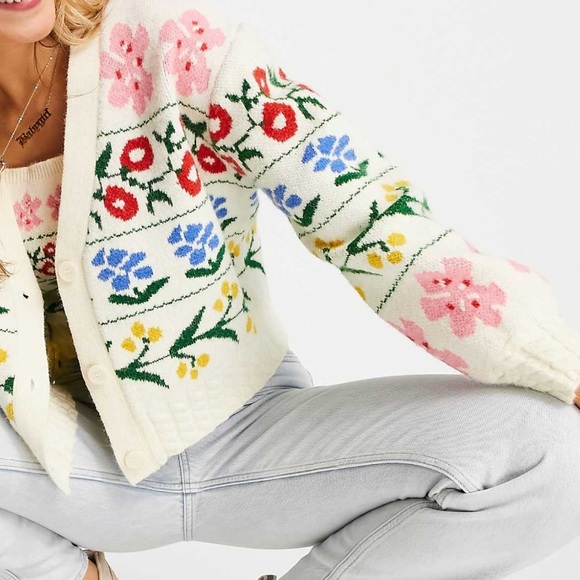 Miss Selfridge Floral Cardigan - Picture 8 of 8